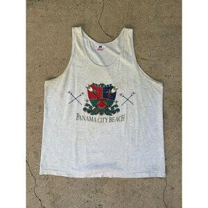 Vintage 90's Panama City Beach Single Stitch Graphic Tank Top Tee Size Large